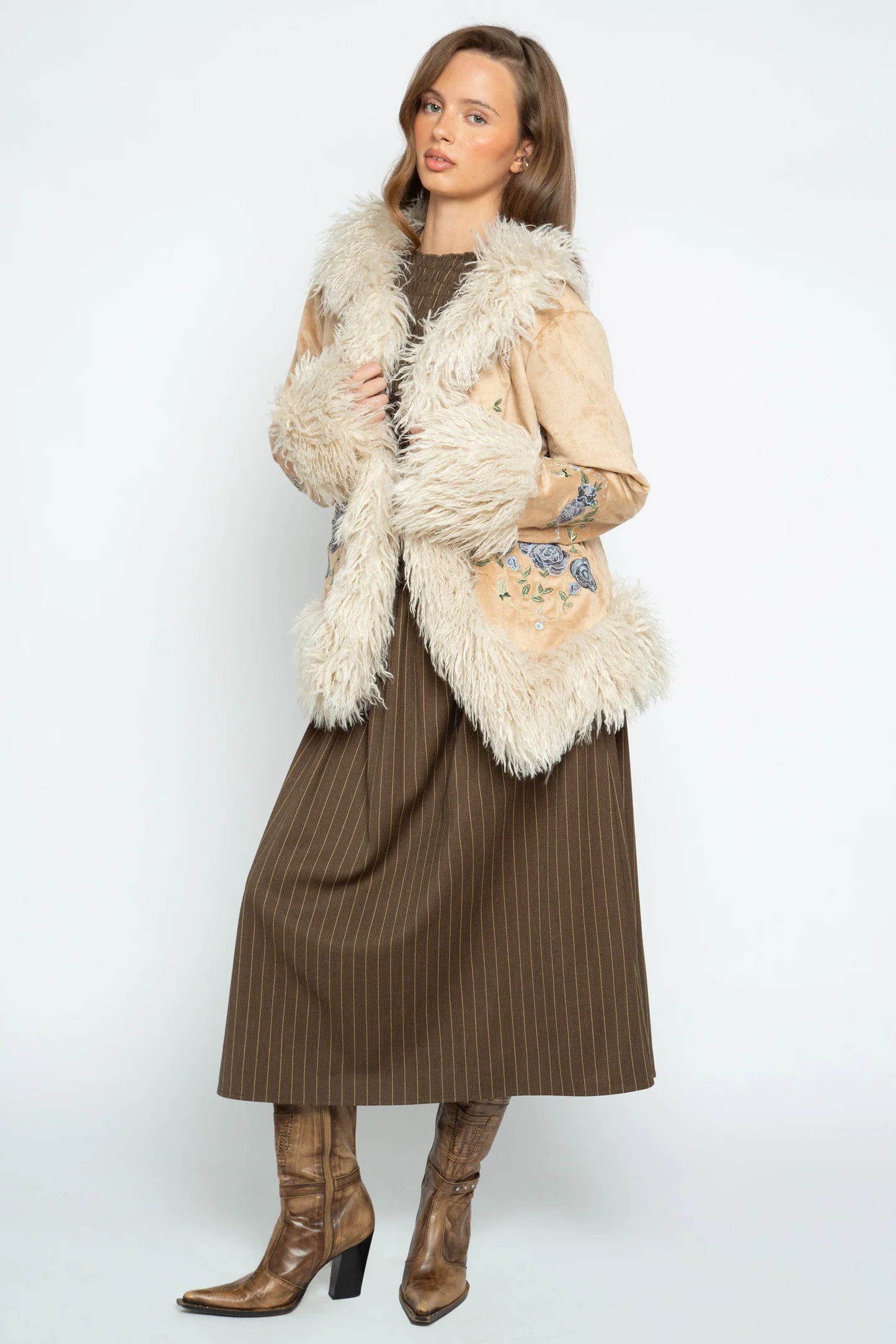 Daisy Street - Cream Chelsea Short Afghan Coat