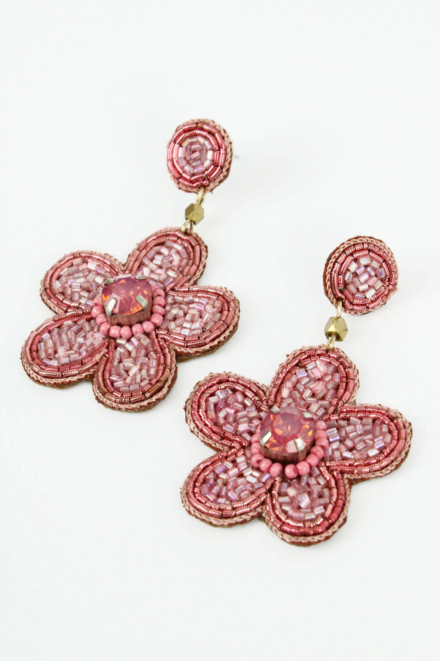 Stone flower earrings top