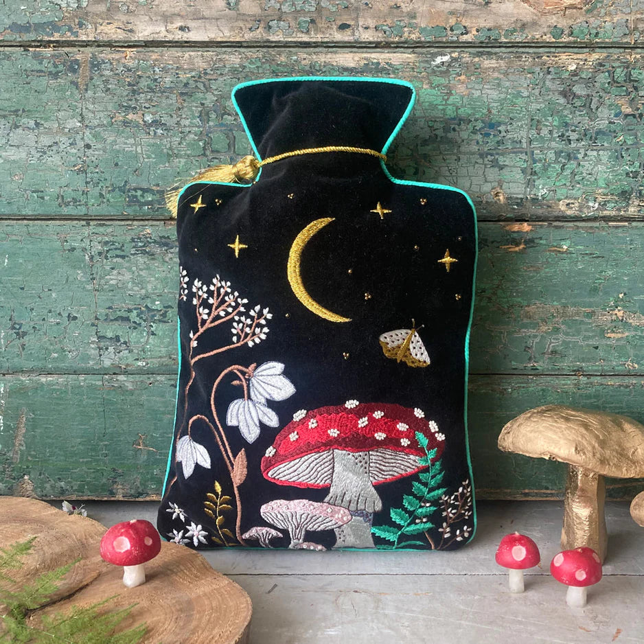 House of Disaster - Forage Black Hot Water Bottle