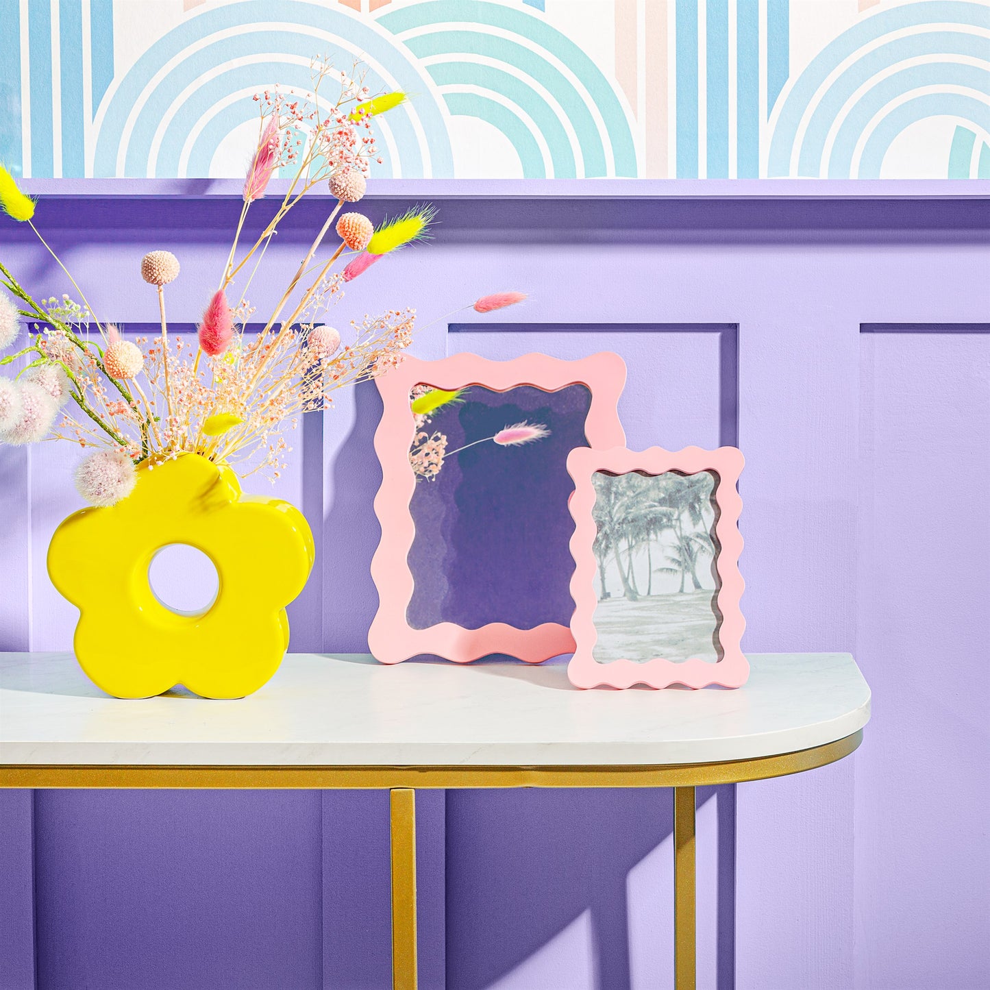 Sass & Belle - Pink Wiggle Border Mirror