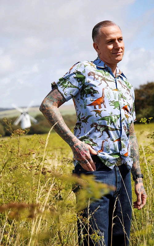 Run & Fly - Jurassic Adventure Dino Print Short Sleeve Shirt