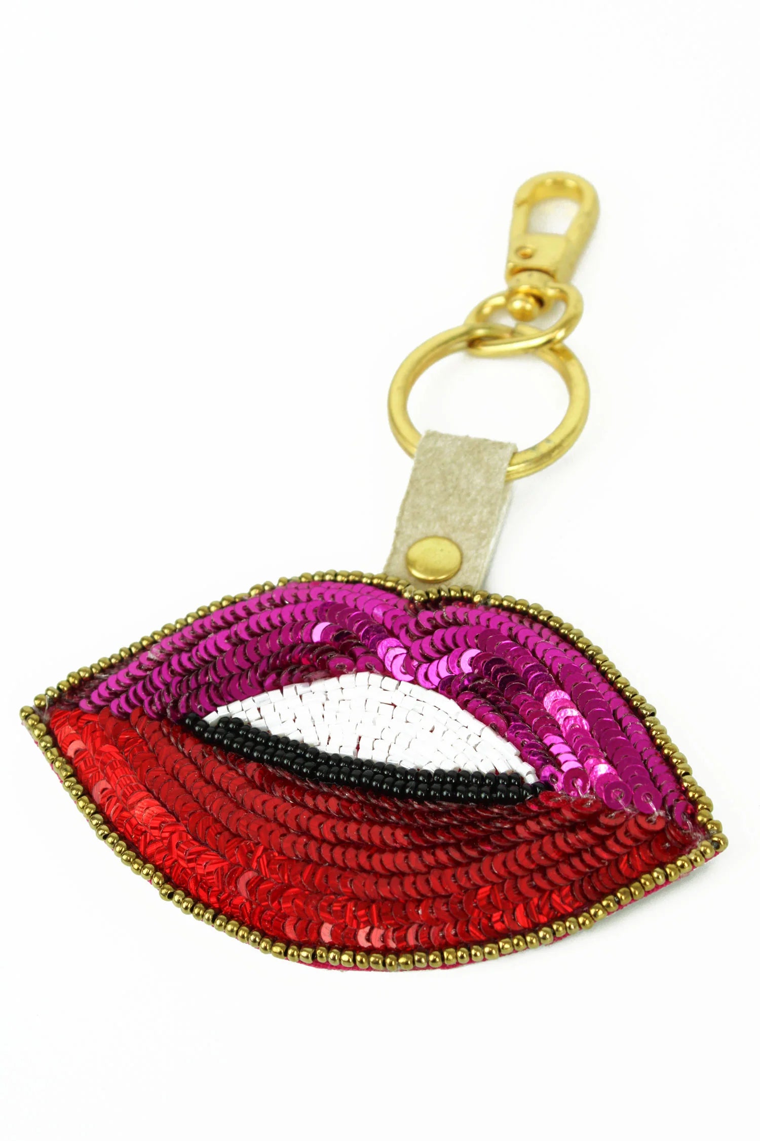 My Doris Sequin Lips Keyring Thunder Egg