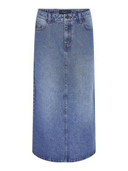 Noisy May - Long Blue Denim Skirt with Side Slit
