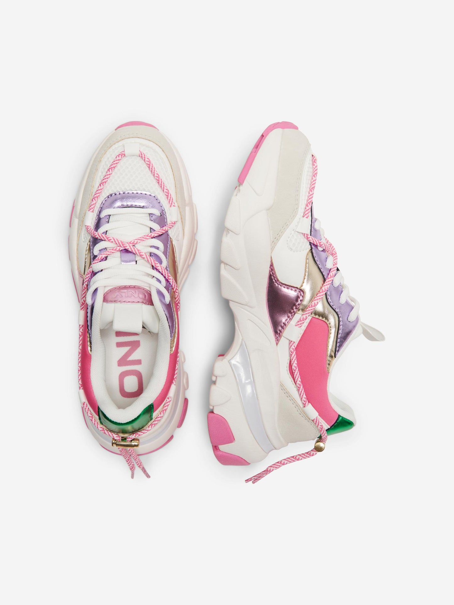 Only - Chunky Textured Pink and White Trainers