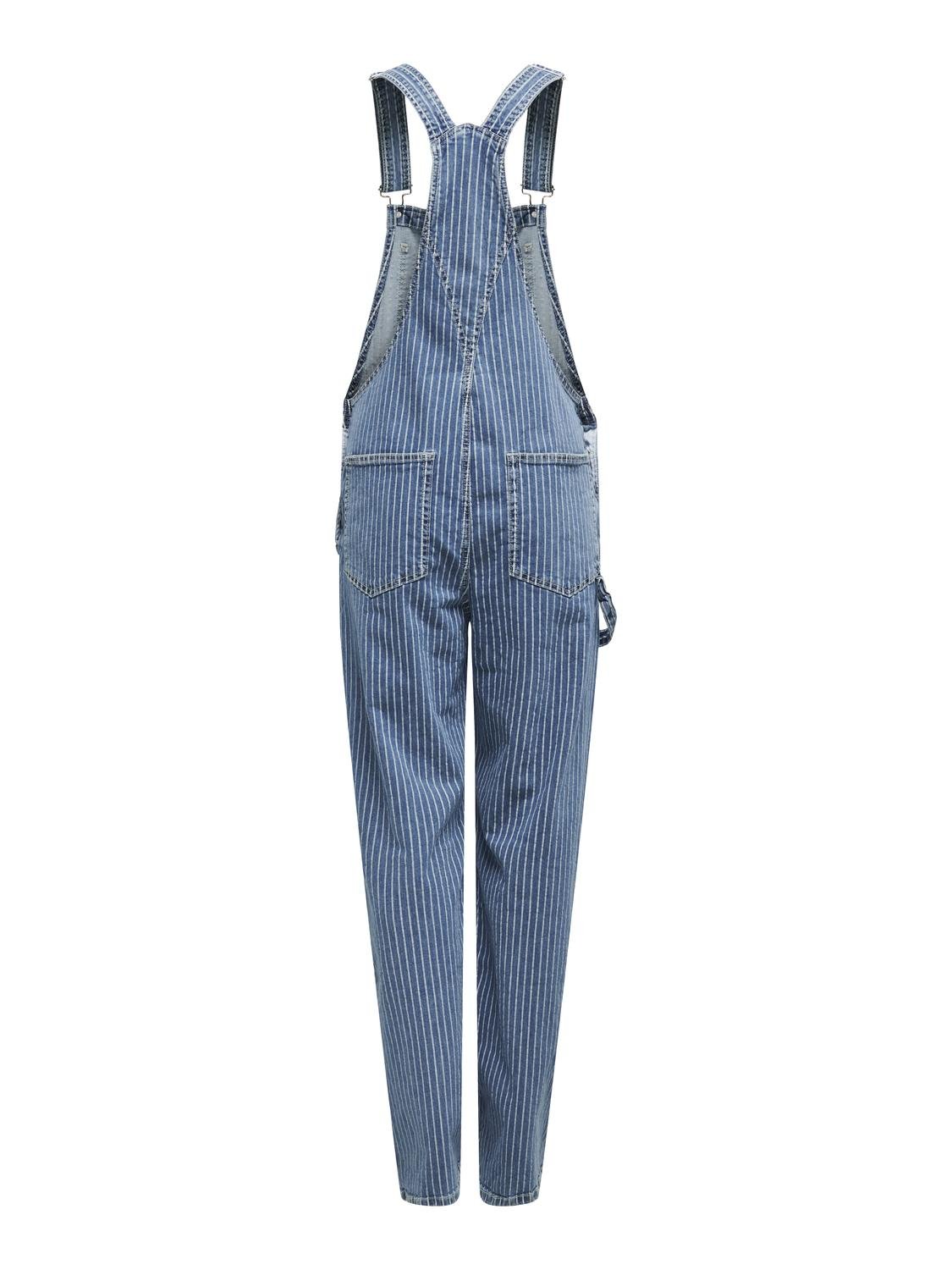 Only - Blue Denim Pinstripe Dungarees