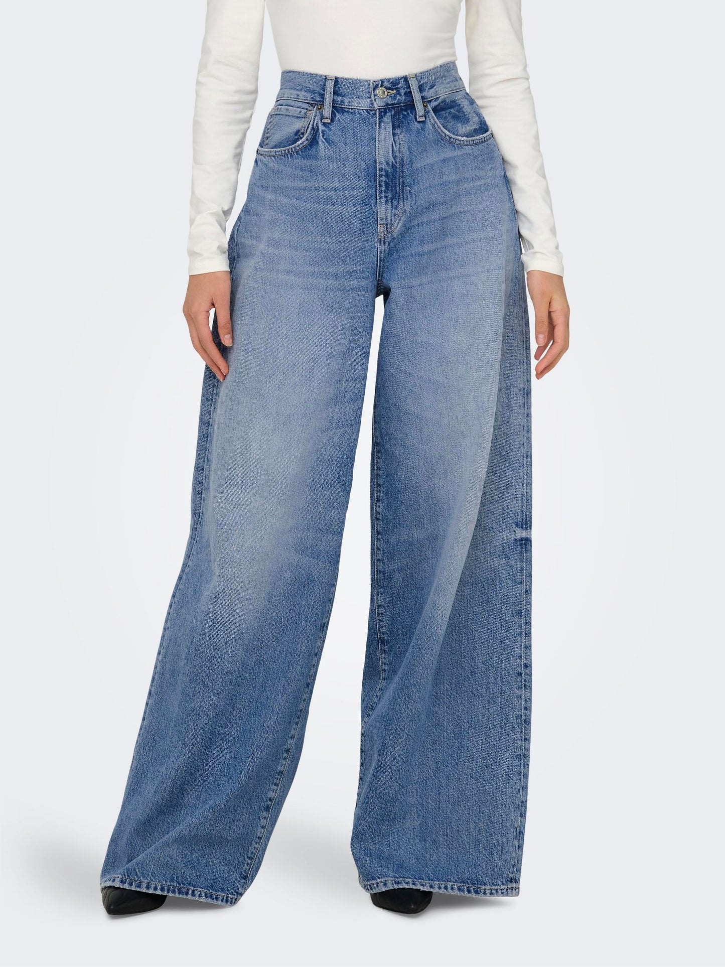 Only - Blue Denim Wide Leg Jeans