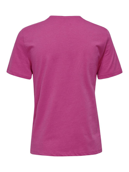 Only - Flocked Teddy Club Pink Tee