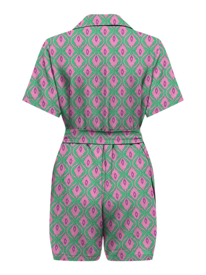 Only - Pink & Green Vibrant Geo Playsuit