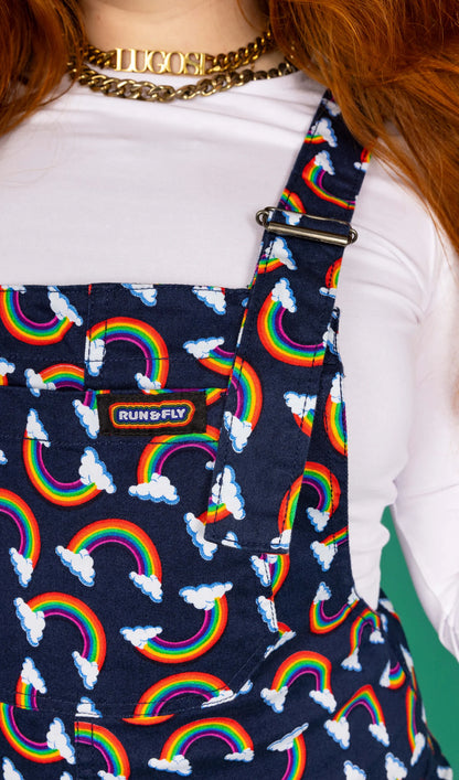 Run & Fly - Over the Rainbow & Clouds Stretch Twill Dungarees
