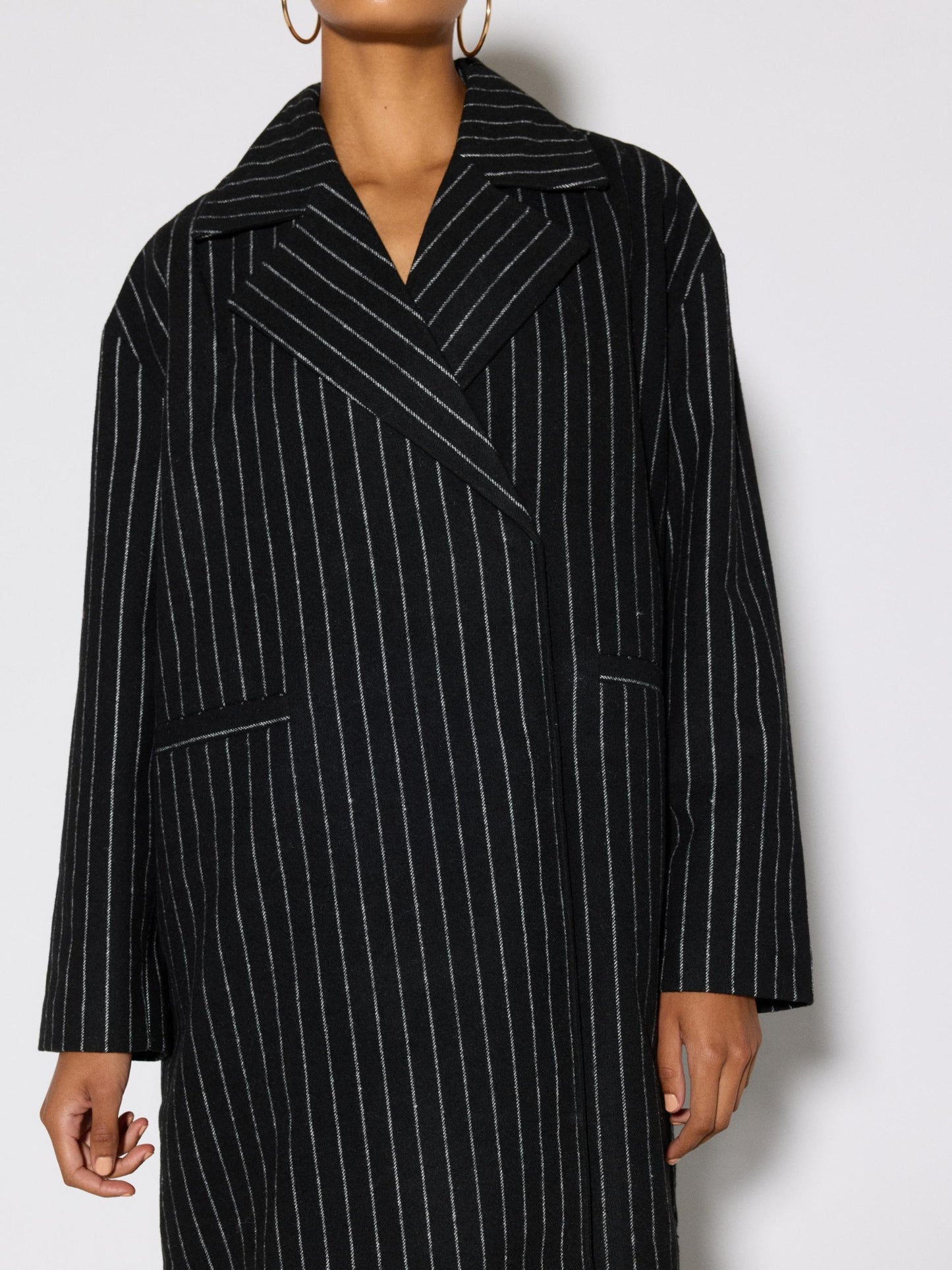 Something New - Oversized Pinstripe Long Coat