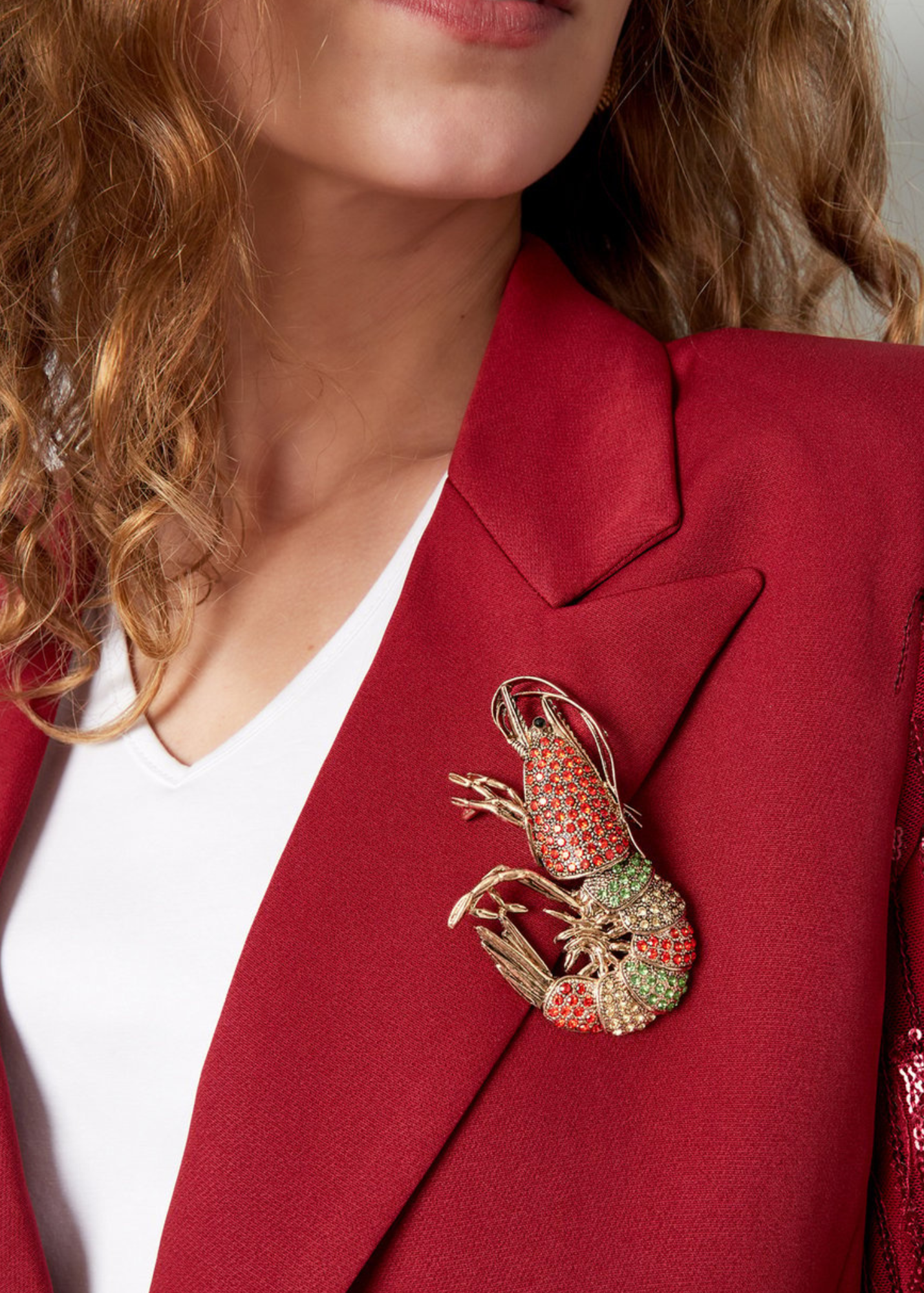 The Edit - Jewel Shrimp Brooch