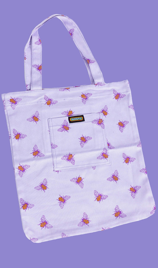 Run & Fly - Lavender Bee Tote Bag