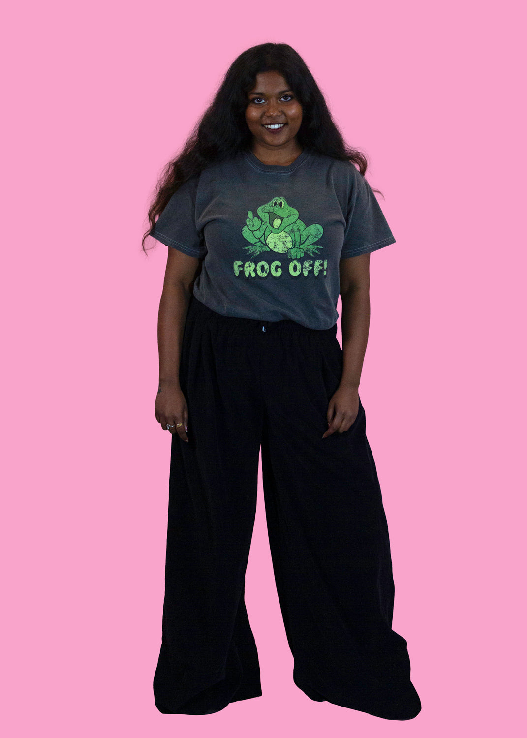 The Edit - Black Corduroy Wide Leg Trousers