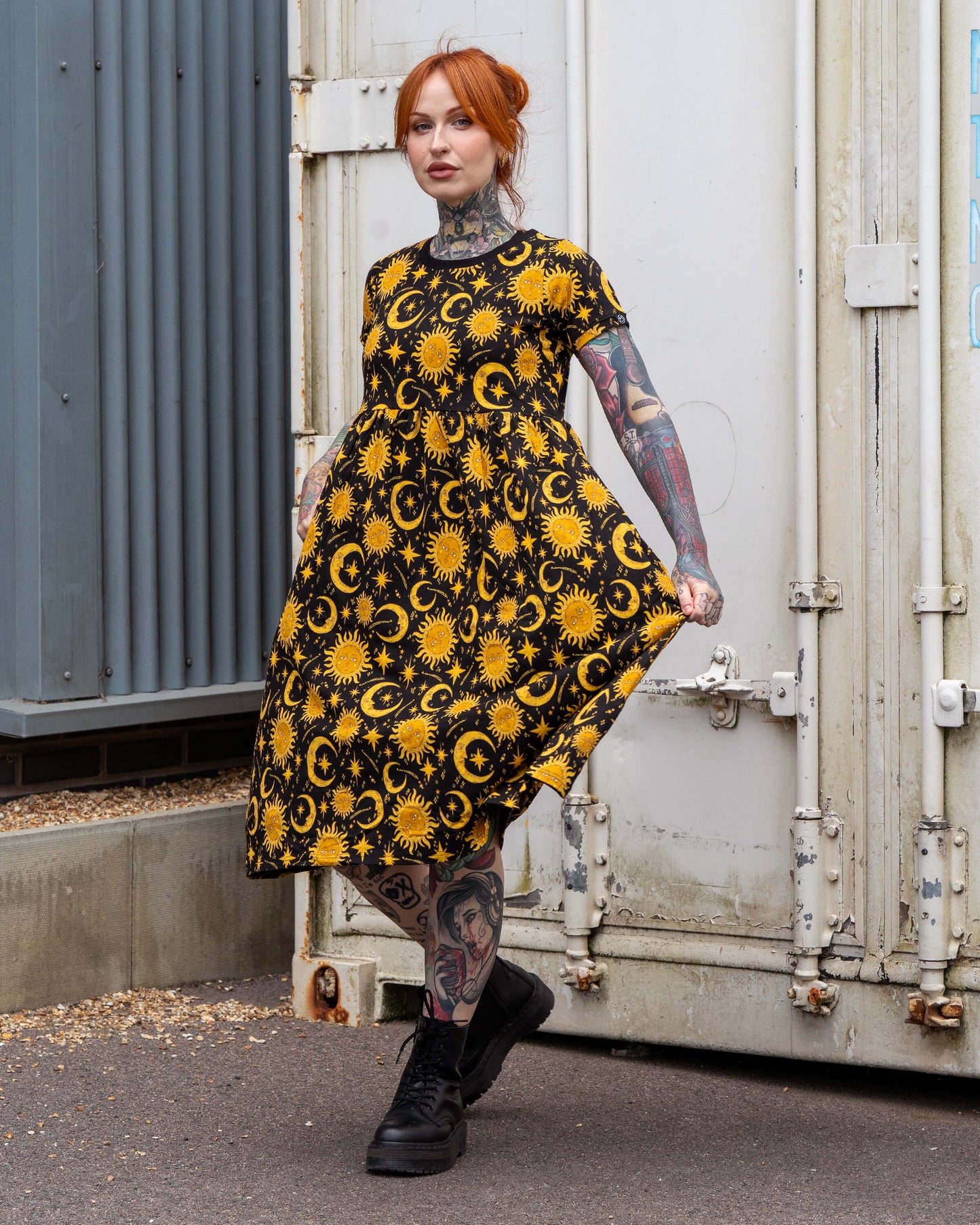 Rebel Romance - Celestial Midi Stretch Smock Dress
