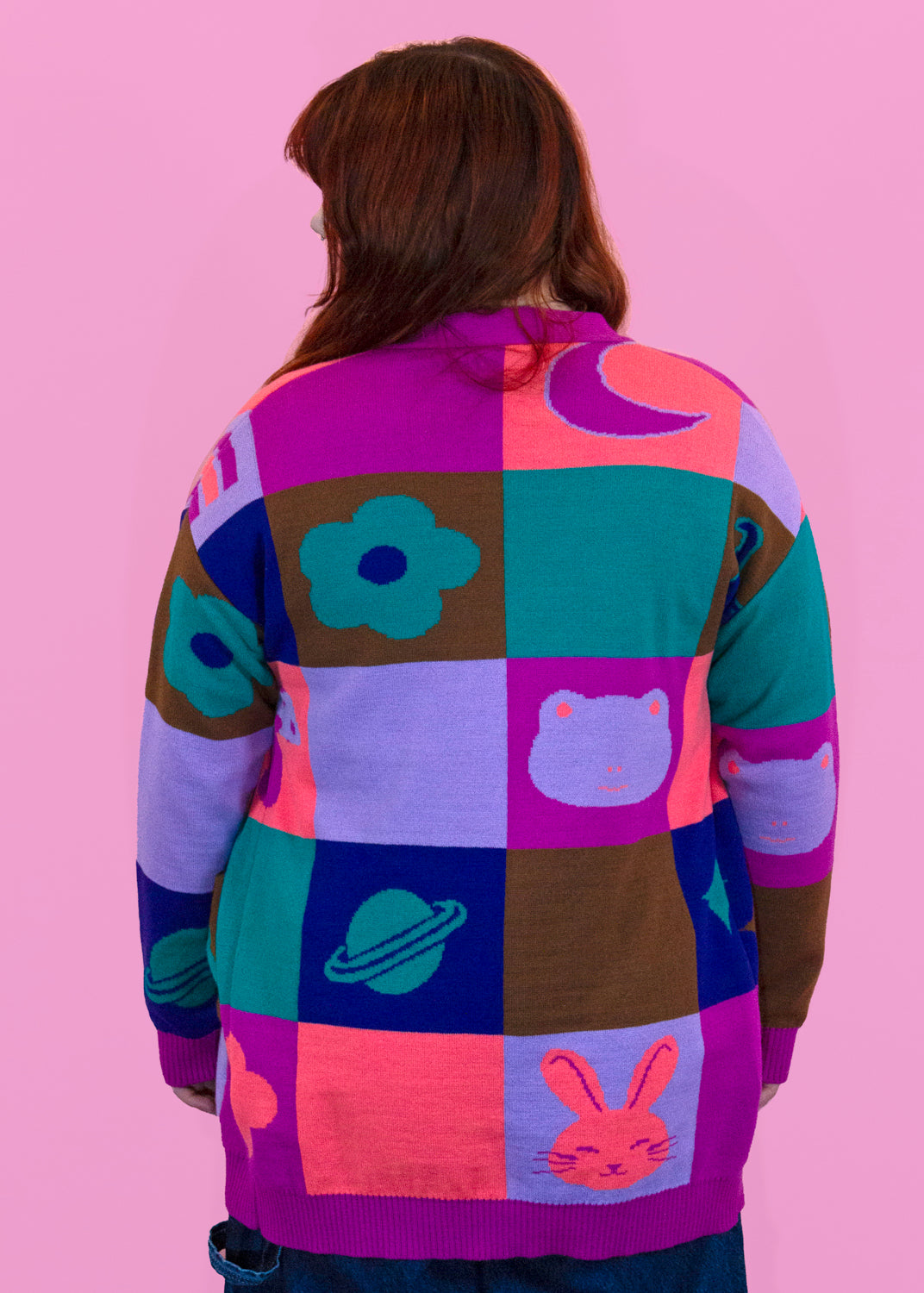 Home of Rainbows - The Cute Check Knit Cardigan