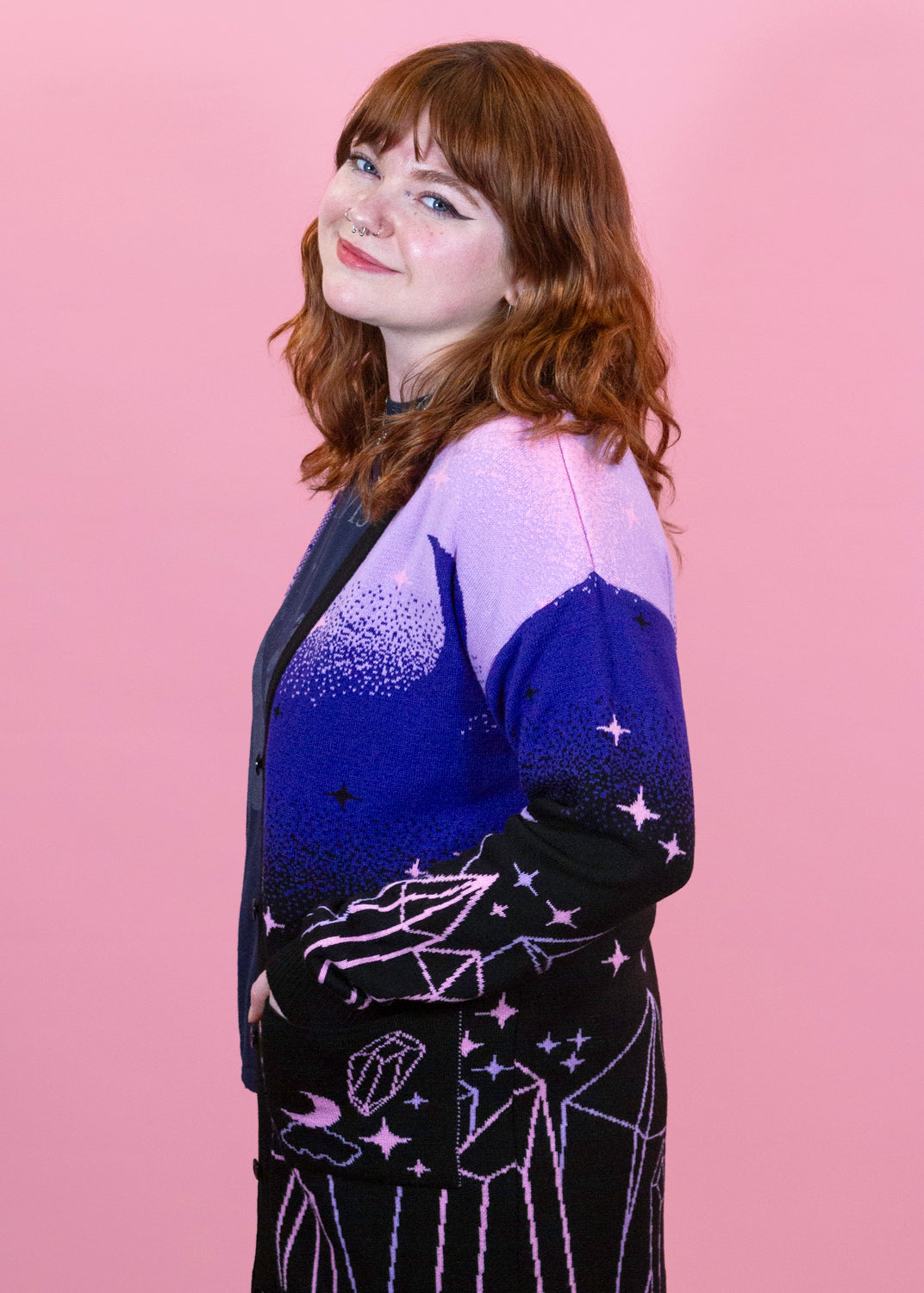 Home of Rainbows - Cosmic Crystal Cluster Knit Cardigan