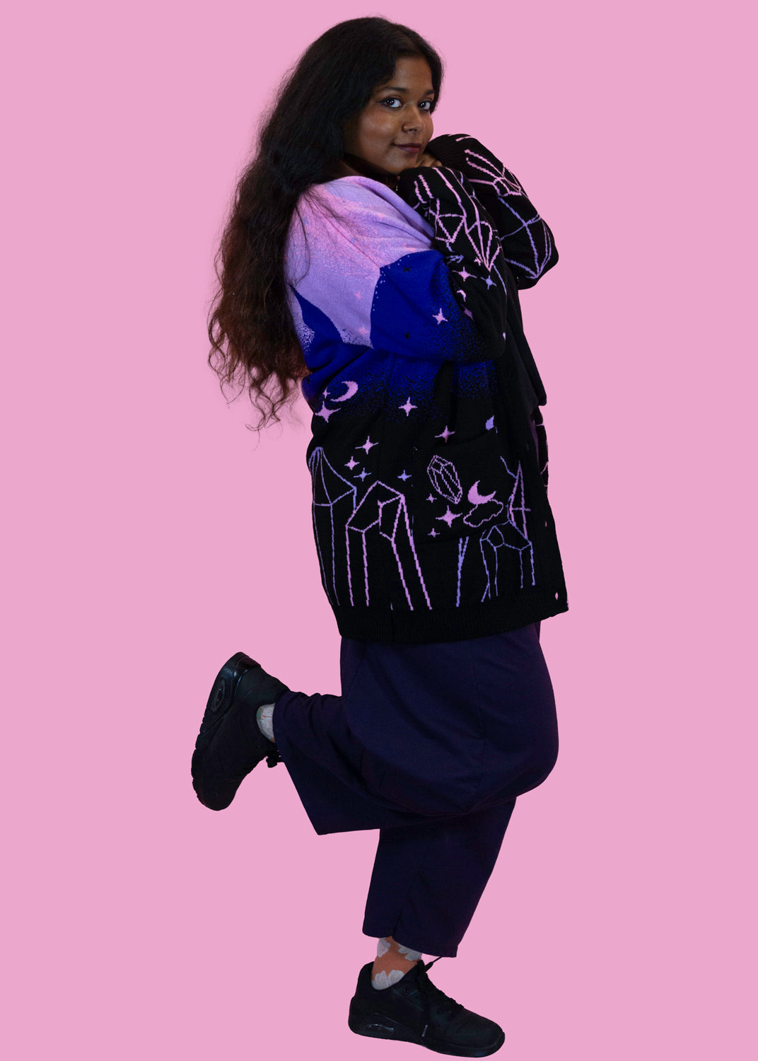 Home of Rainbows - Cosmic Crystal Cluster Knit Cardigan