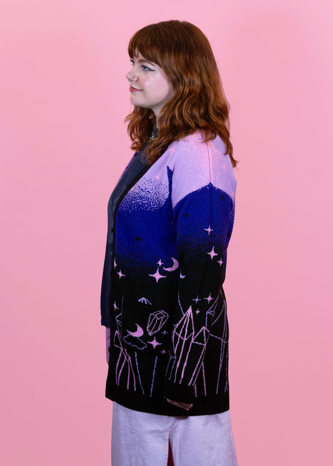 Home of Rainbows - Cosmic Crystal Cluster Knit Cardigan