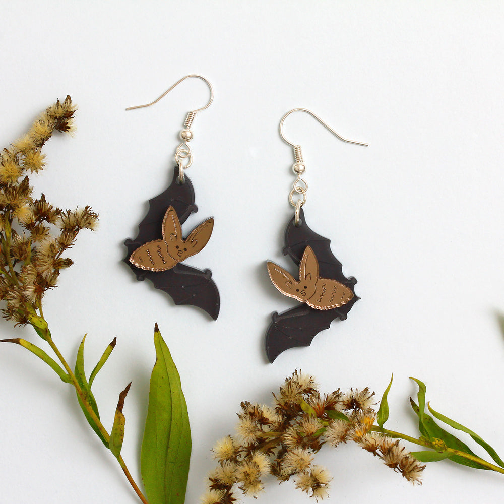 Little Moose - Long-Eared Bat Charm Earrings