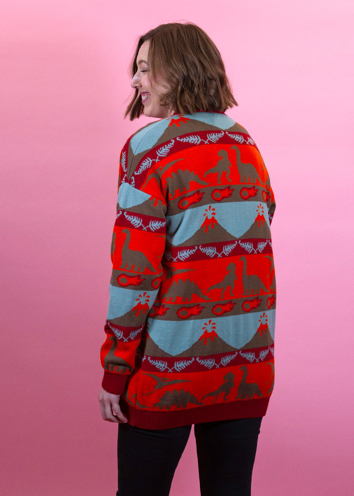 Home of Rainbows - Dinos 'n' Volcanoes Knit Cardigan