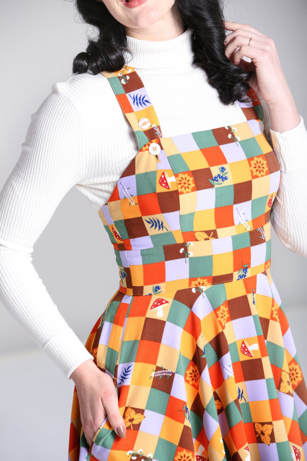 Hell Bunny - Checked Hawthorn Pinafore Dress