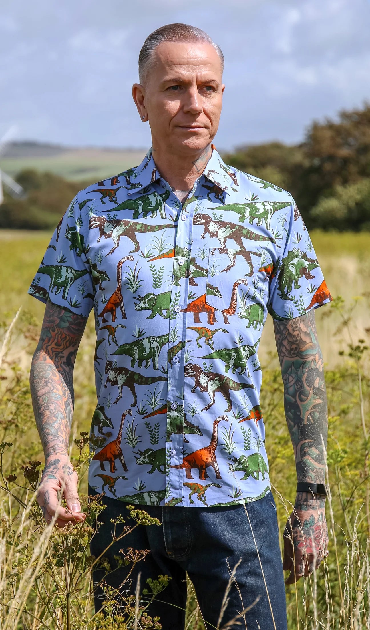 Run & Fly - Jurassic Adventure Dino Print Short Sleeve Shirt
