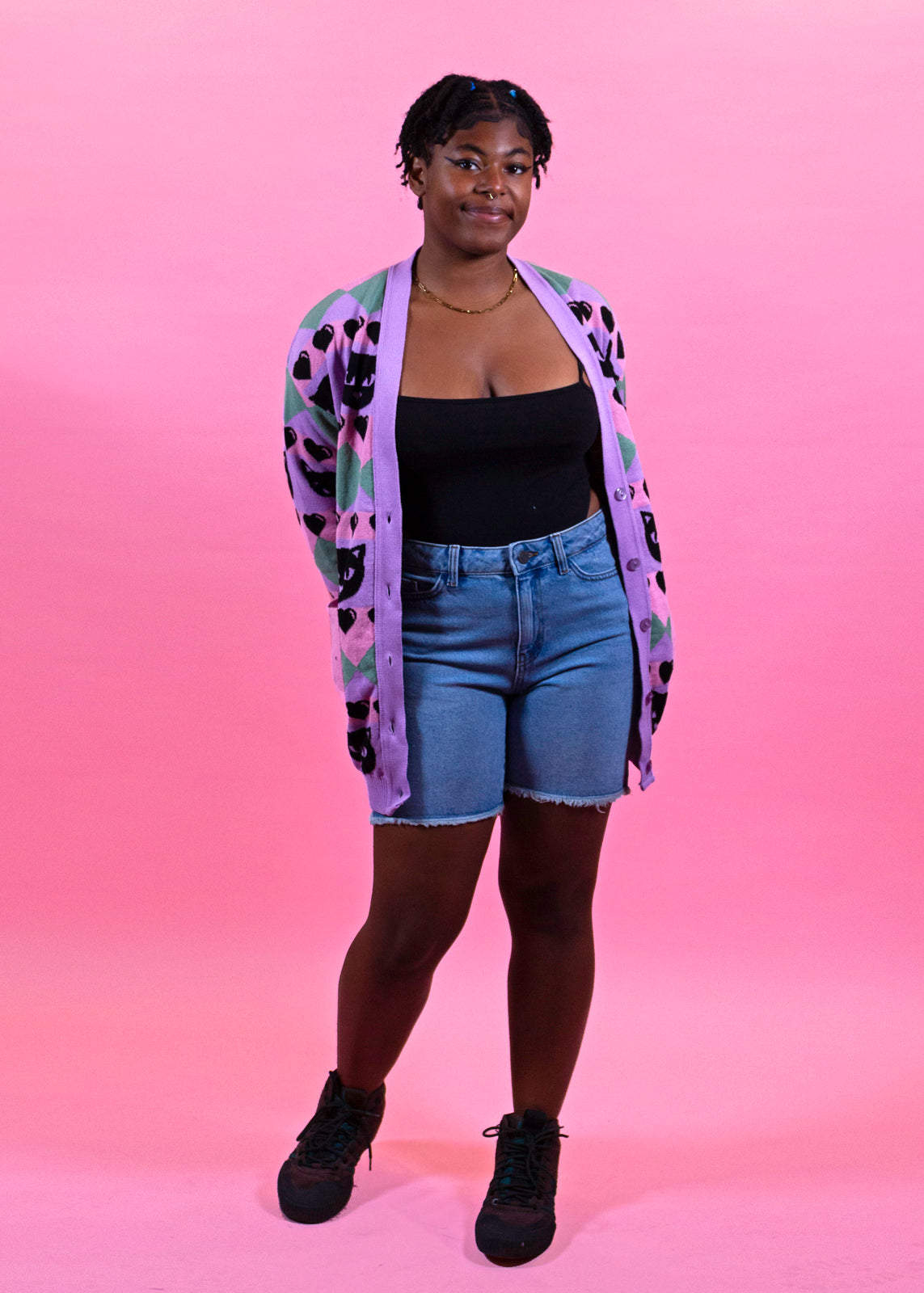 Home of Rainbows - Pastel Kitty Knit Cardigan: BACK SOON