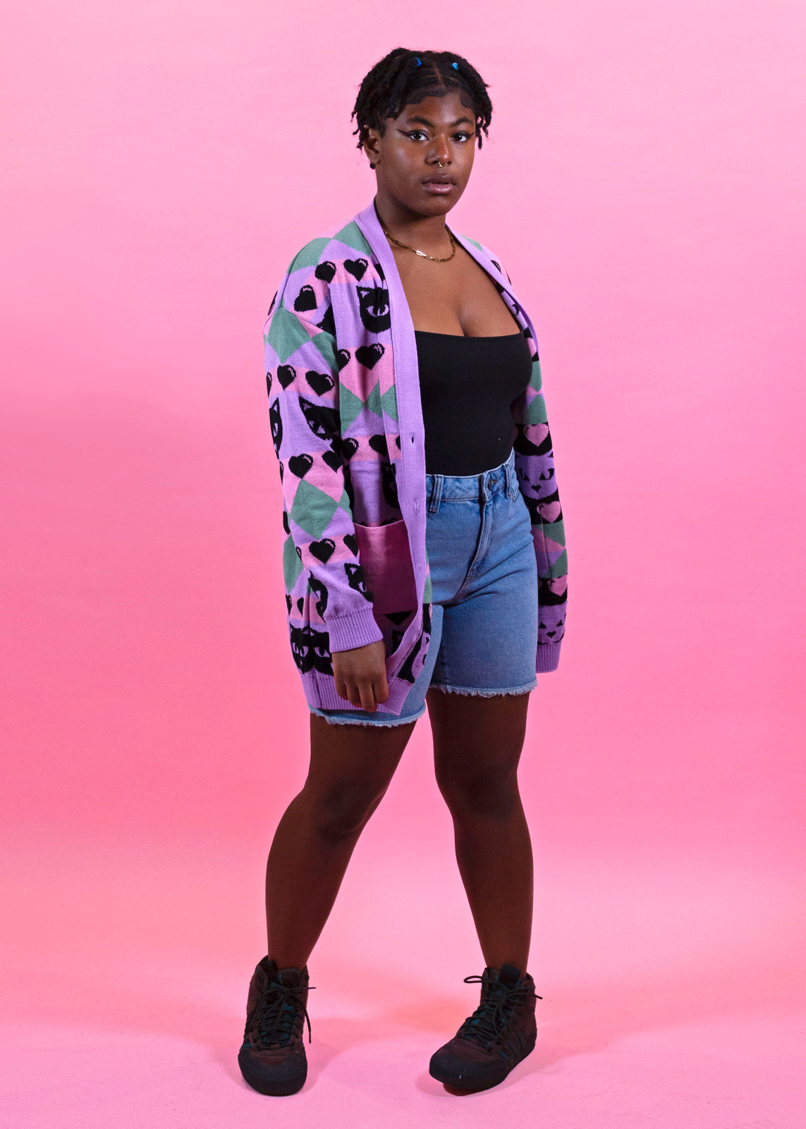 Home of Rainbows - Pastel Kitty Knit Cardigan: BACK SOON