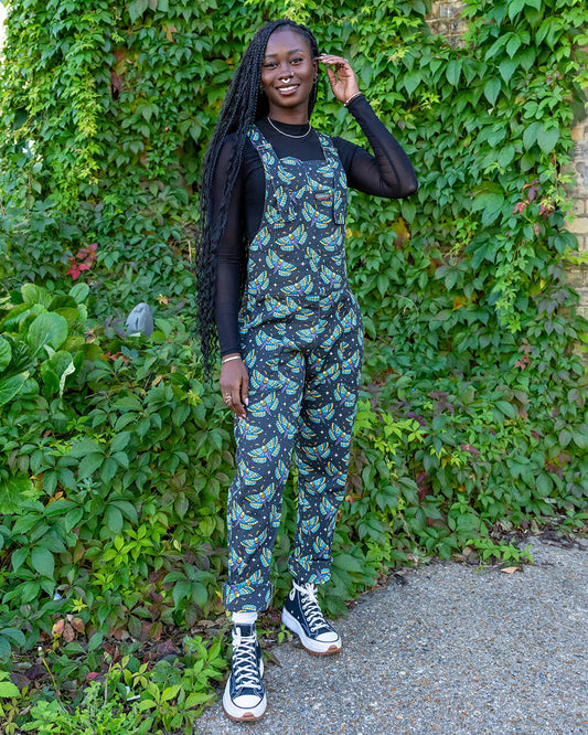 Run & Fly - Death Head Moth Stretch Twill Dungarees