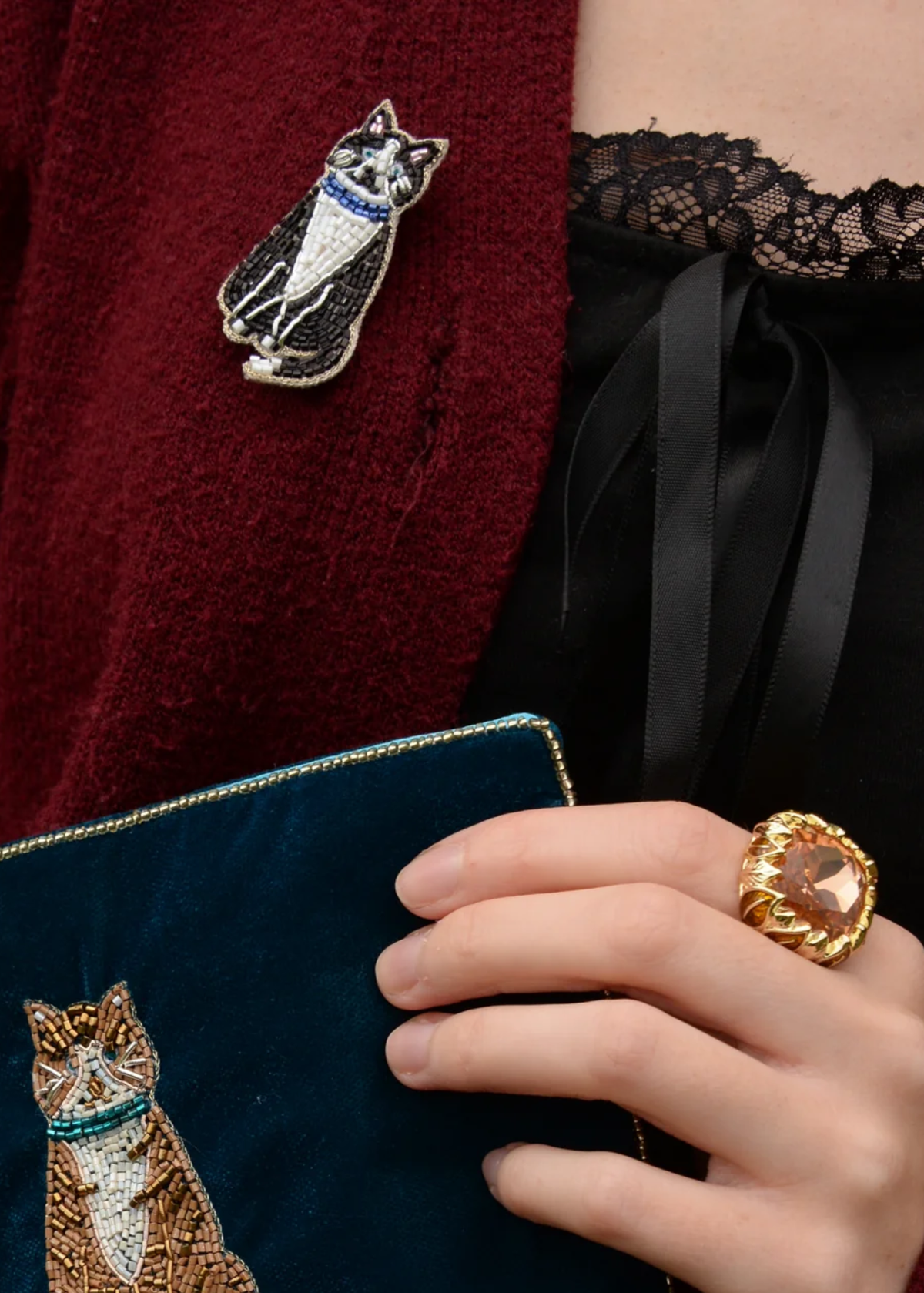 My Doris - Tuxedo Cat Brooch
