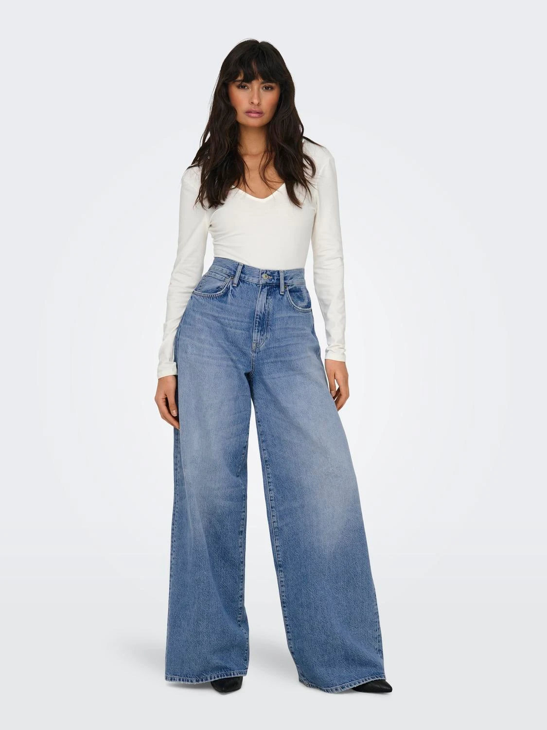 Only - Blue Denim Wide Leg Jeans