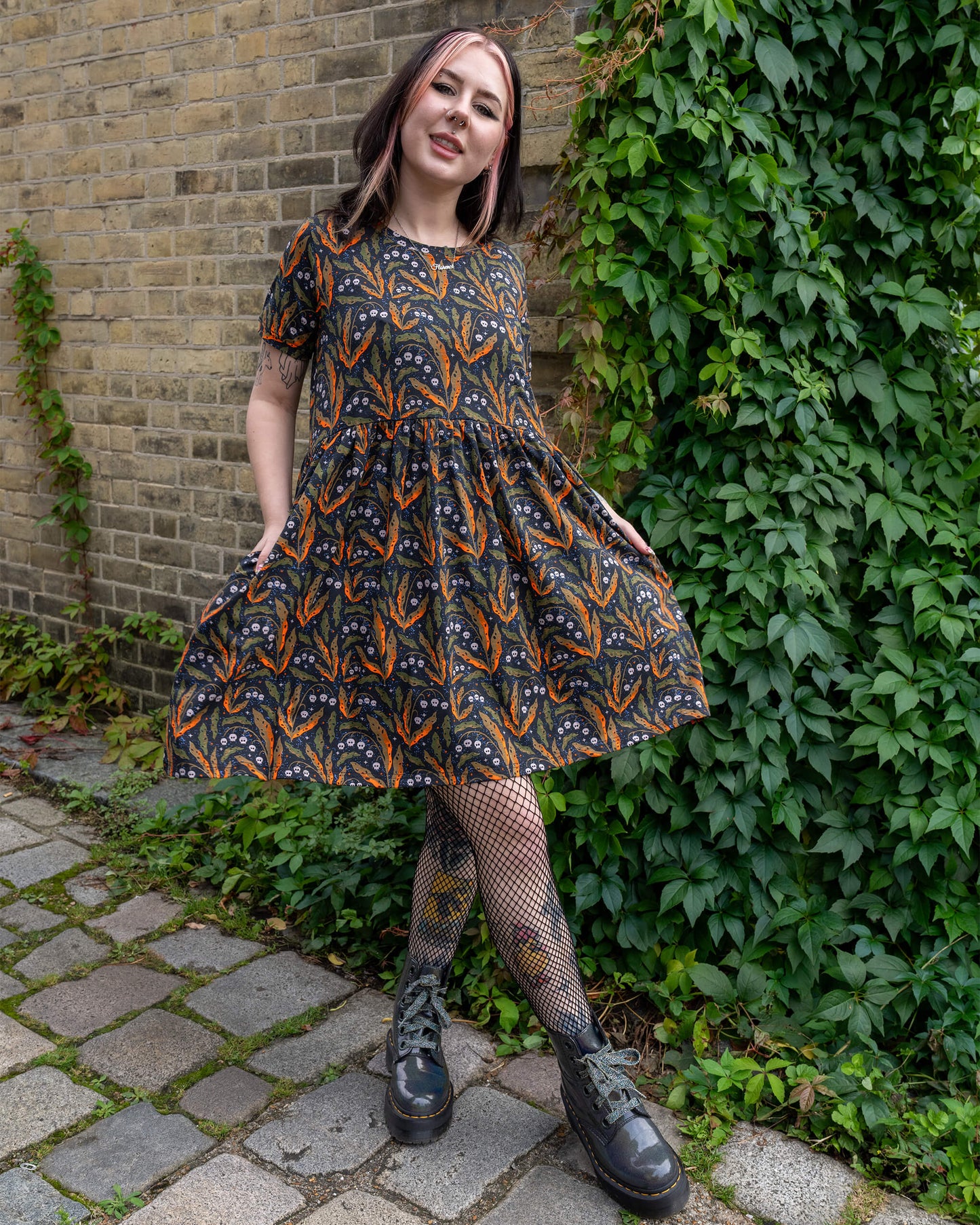 Run & Fly - Poison and Plants Oversized Smock Dress