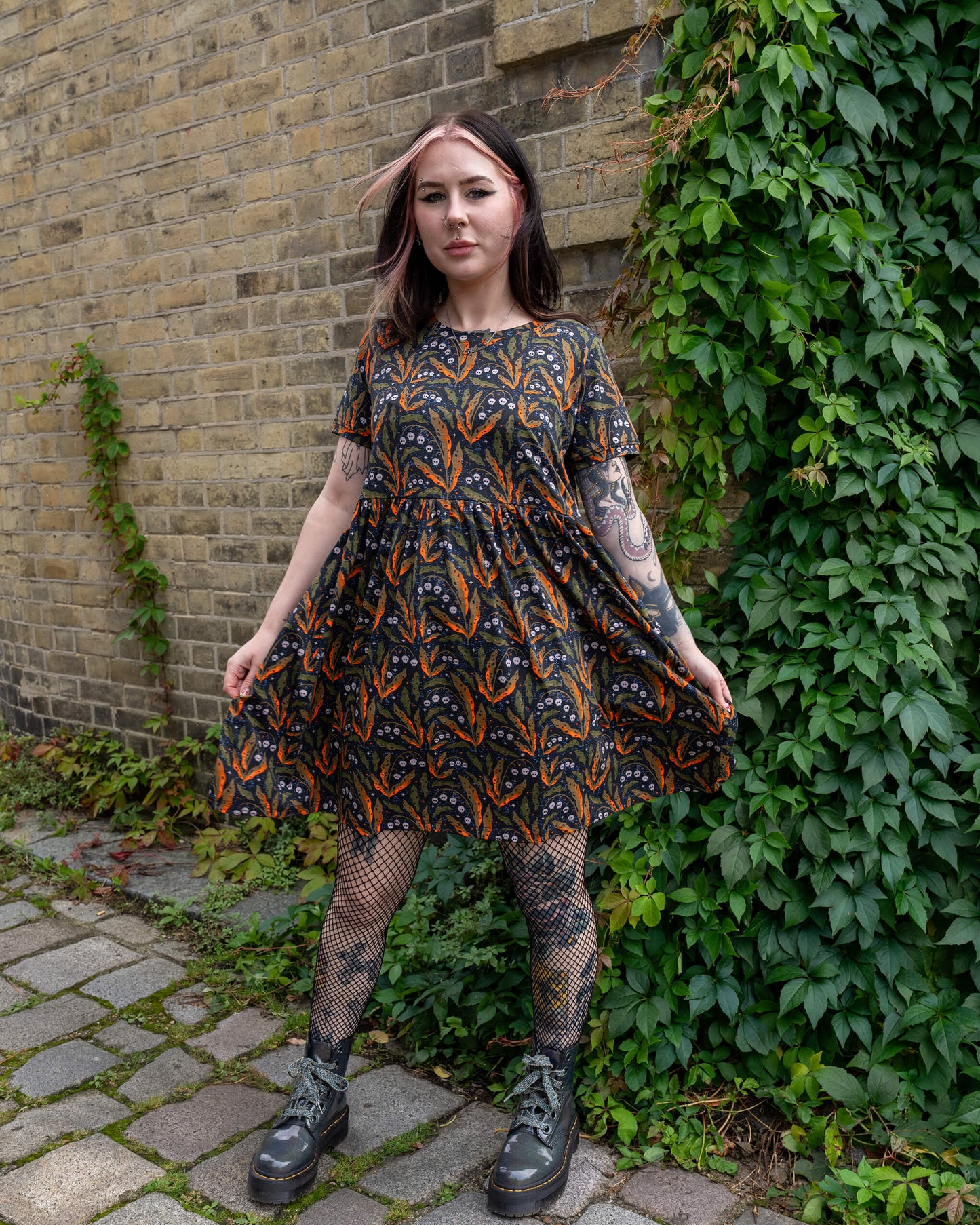 Run & Fly - Poison and Plants Oversized Smock Dress
