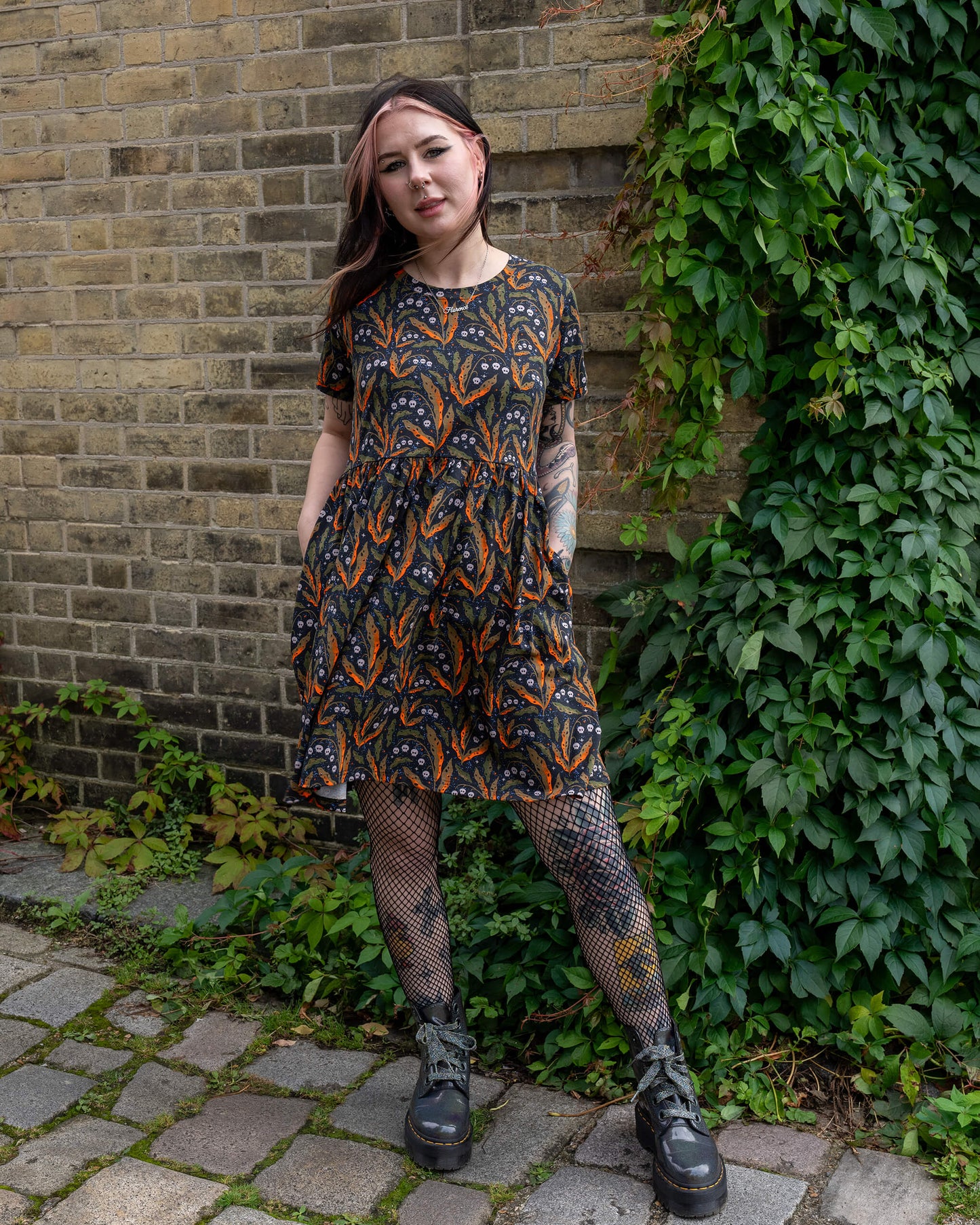 Run & Fly - Poison and Plants Oversized Smock Dress