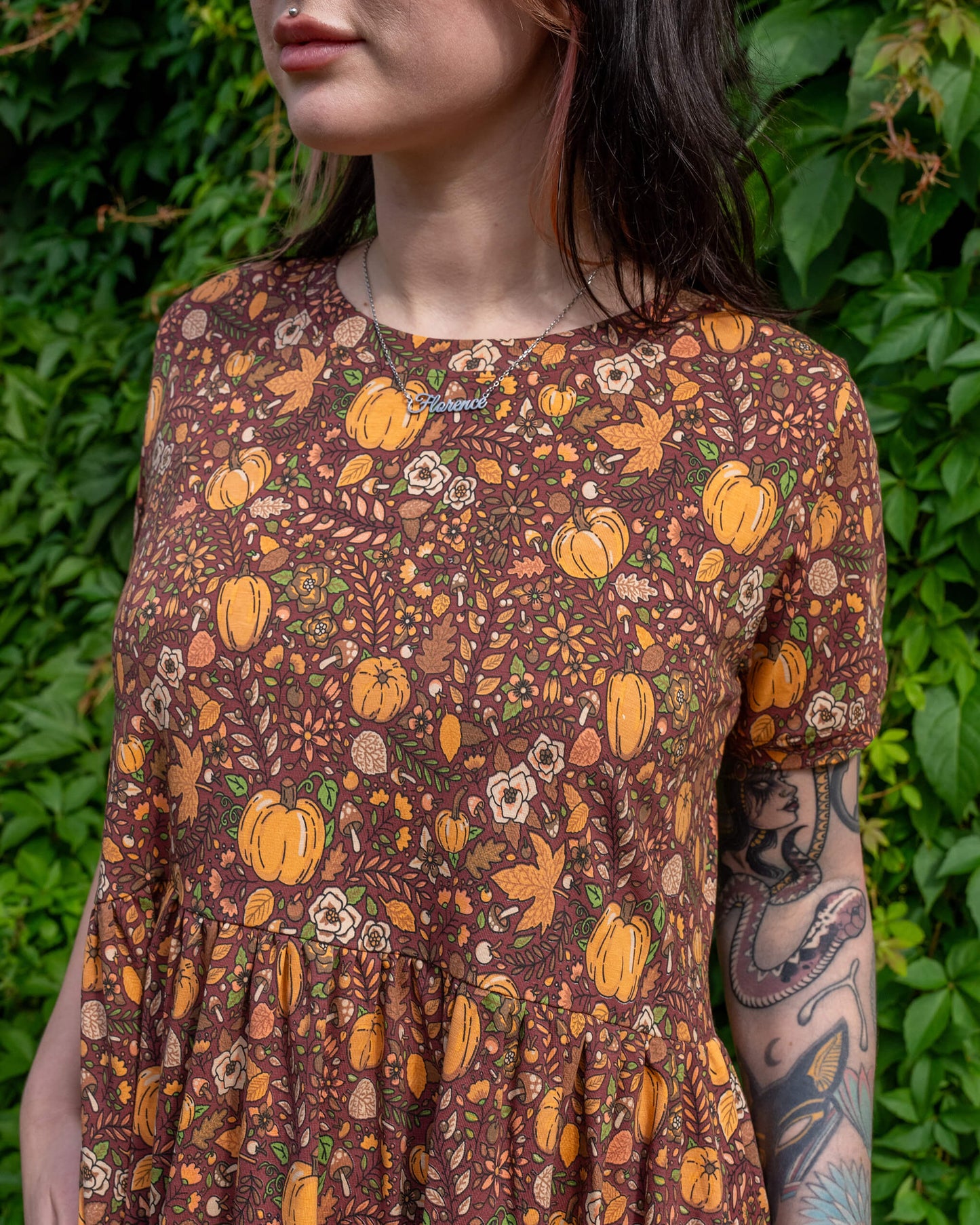 Run & Fly - Autumn Pumpkin Oversized Smock Dress