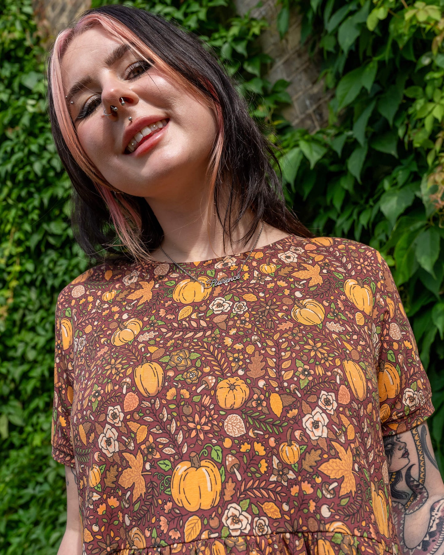 Run & Fly - Autumn Pumpkin Oversized Smock Dress