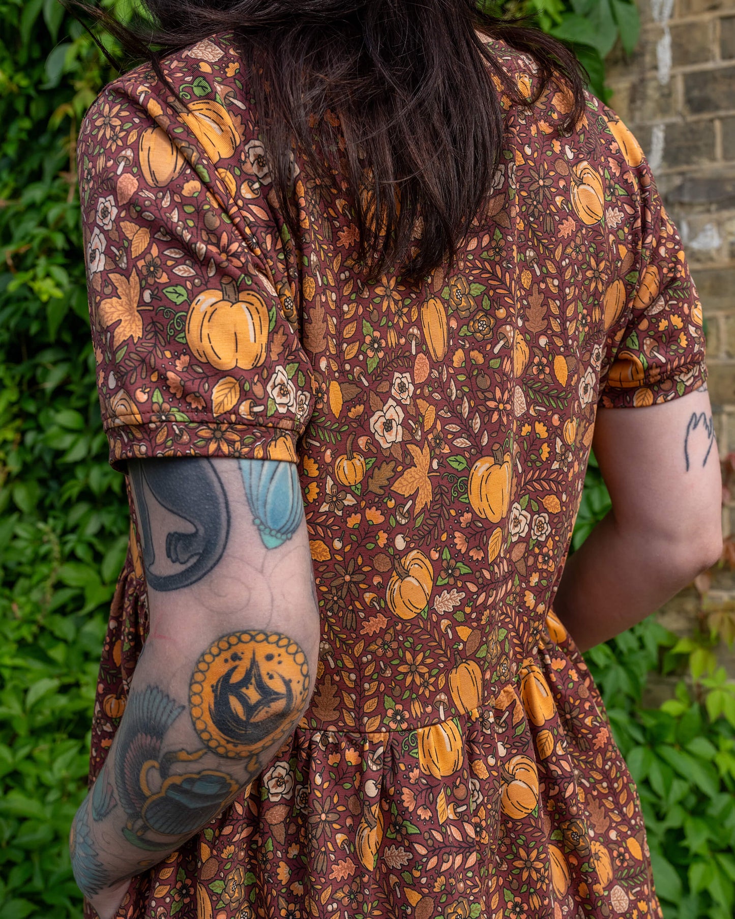 Run & Fly - Autumn Pumpkin Oversized Smock Dress