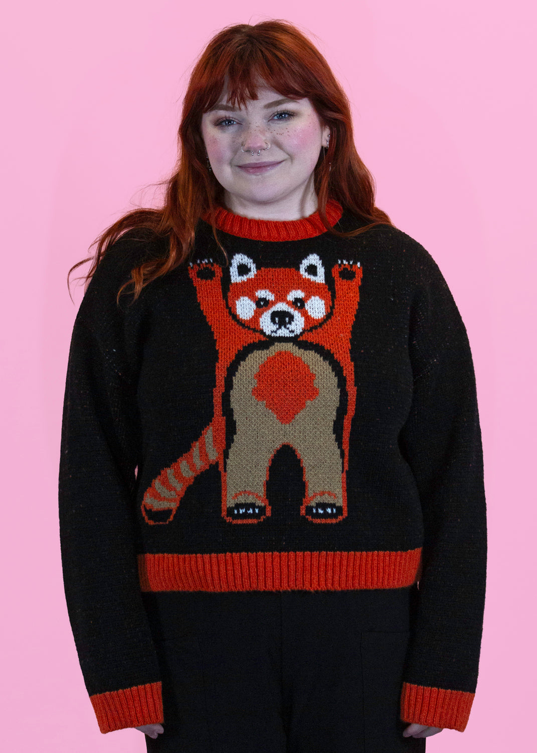 Home of Rainbows - Fluffy Red Panda Knit Jumper