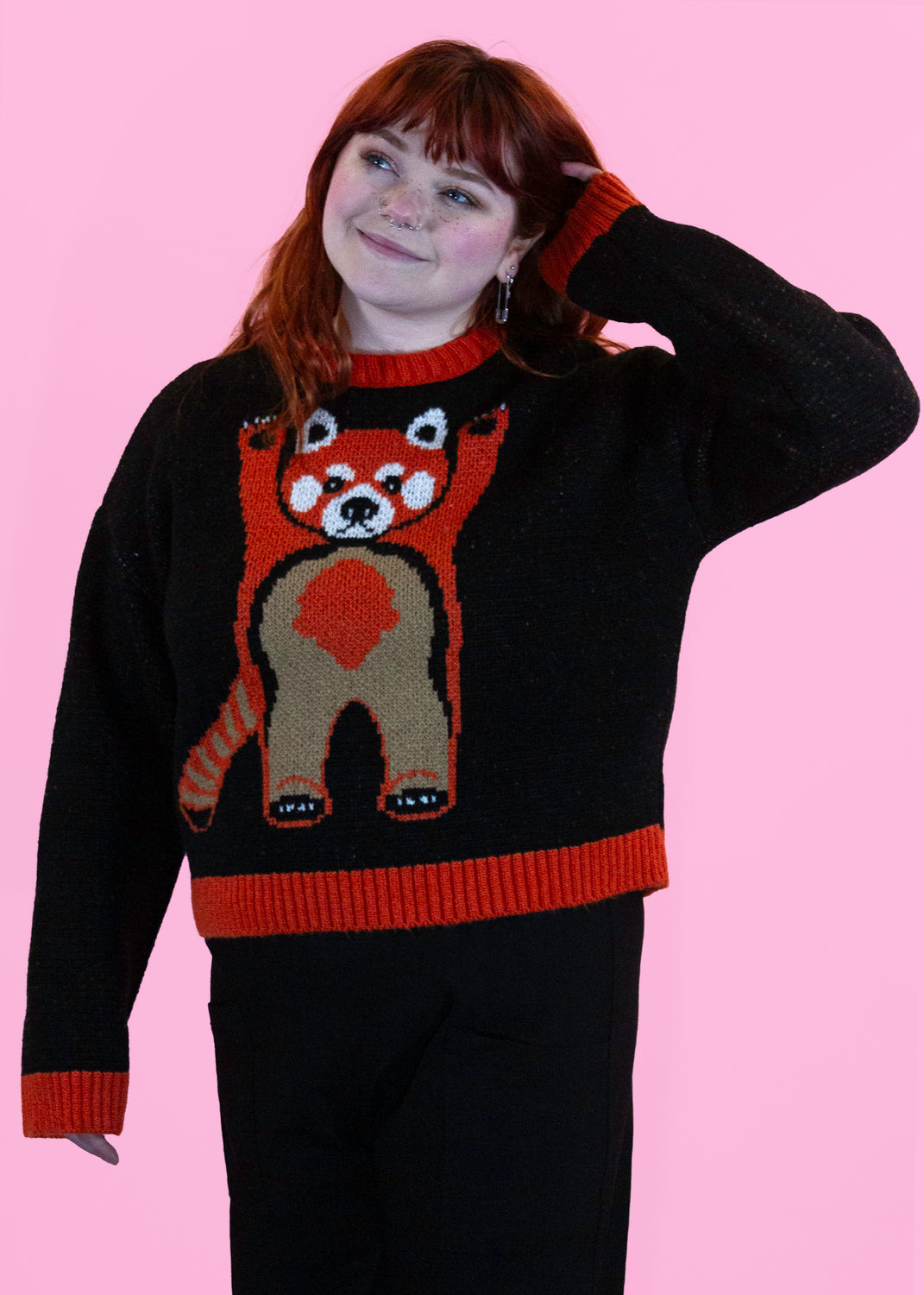 Home of Rainbows - Fluffy Red Panda Knit Jumper