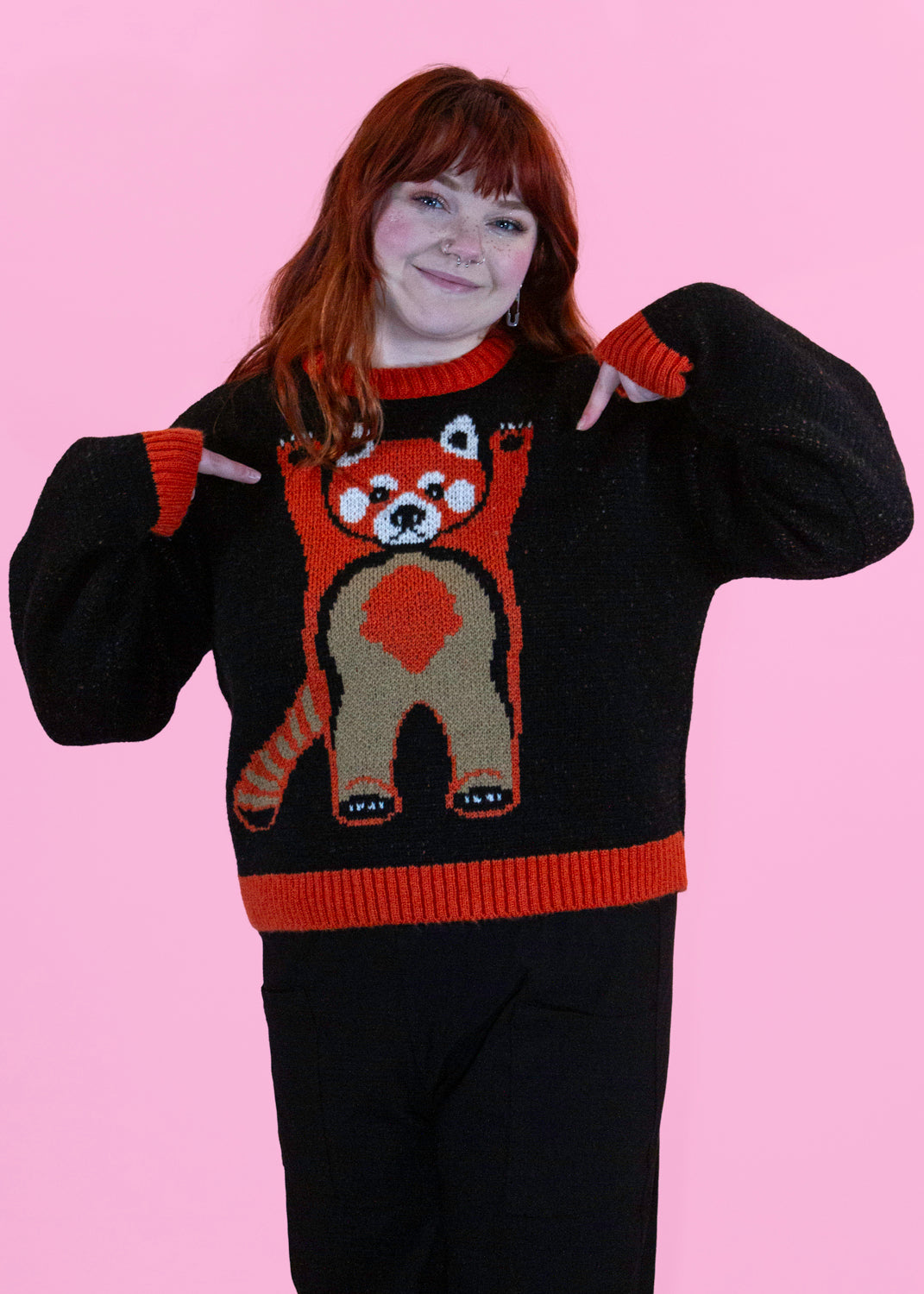 Home of Rainbows - Fluffy Red Panda Knit Jumper