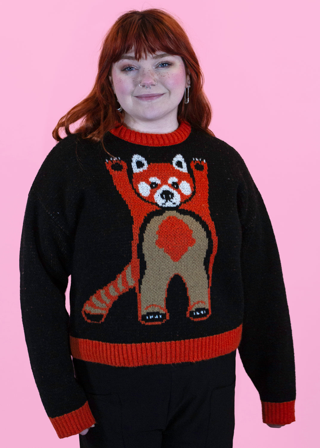 Home of Rainbows - Fluffy Red Panda Knit Jumper