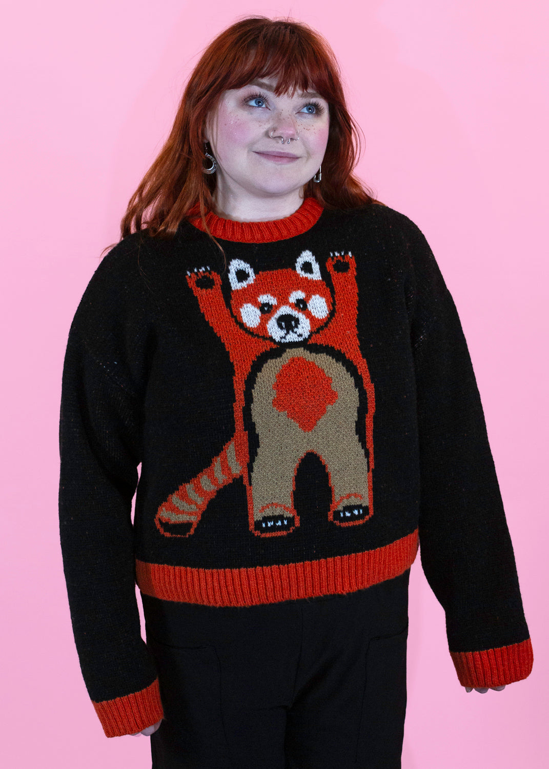 Home of Rainbows - Fluffy Red Panda Knit Jumper