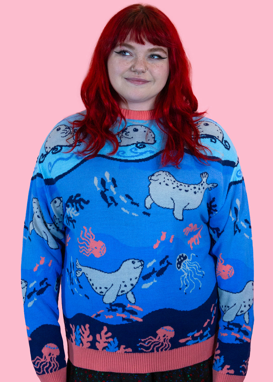 Home of Rainbows - Playful Seals Knit Jumper