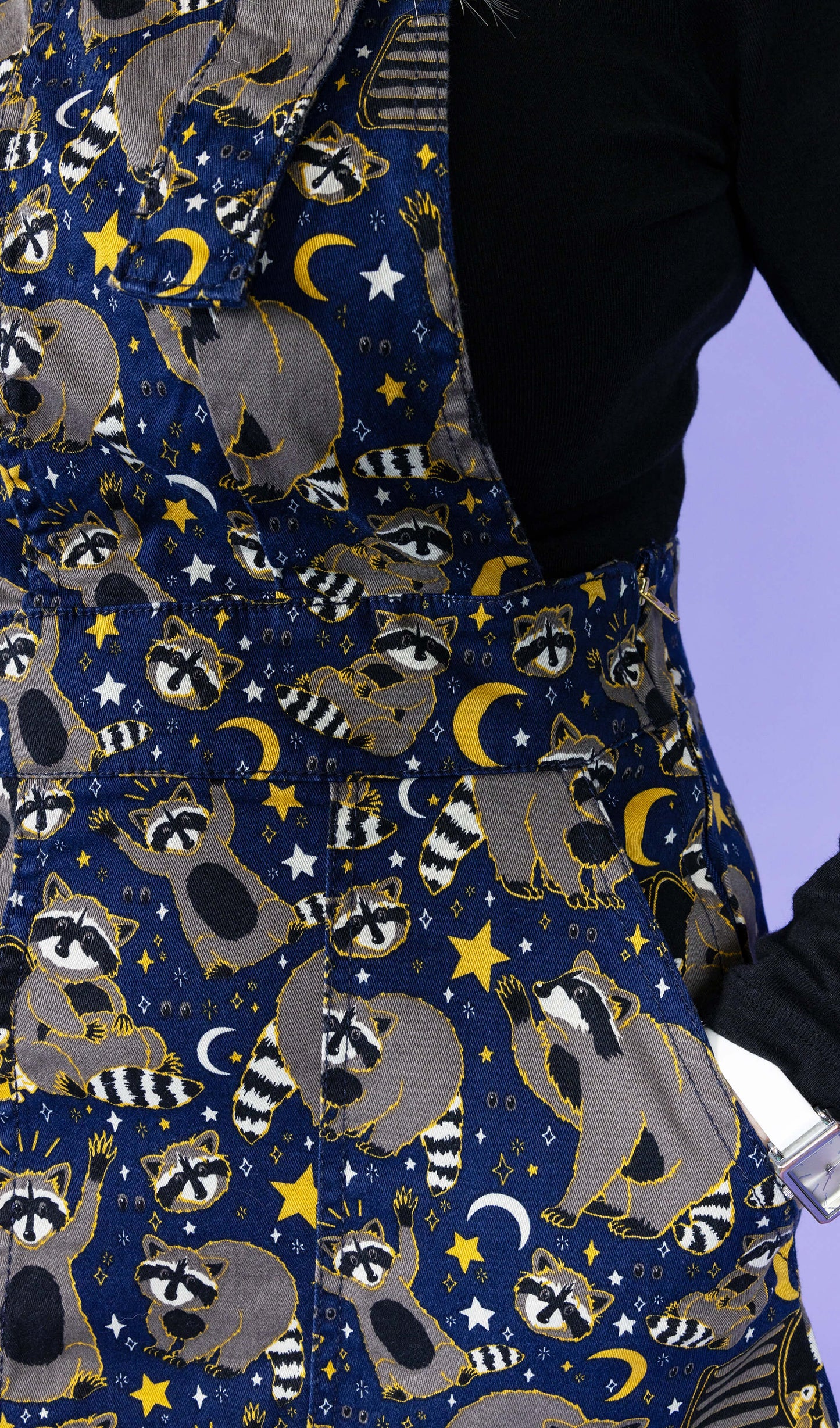 Run & Fly - Trash Pandas Stretch Twill Pinafore Dress