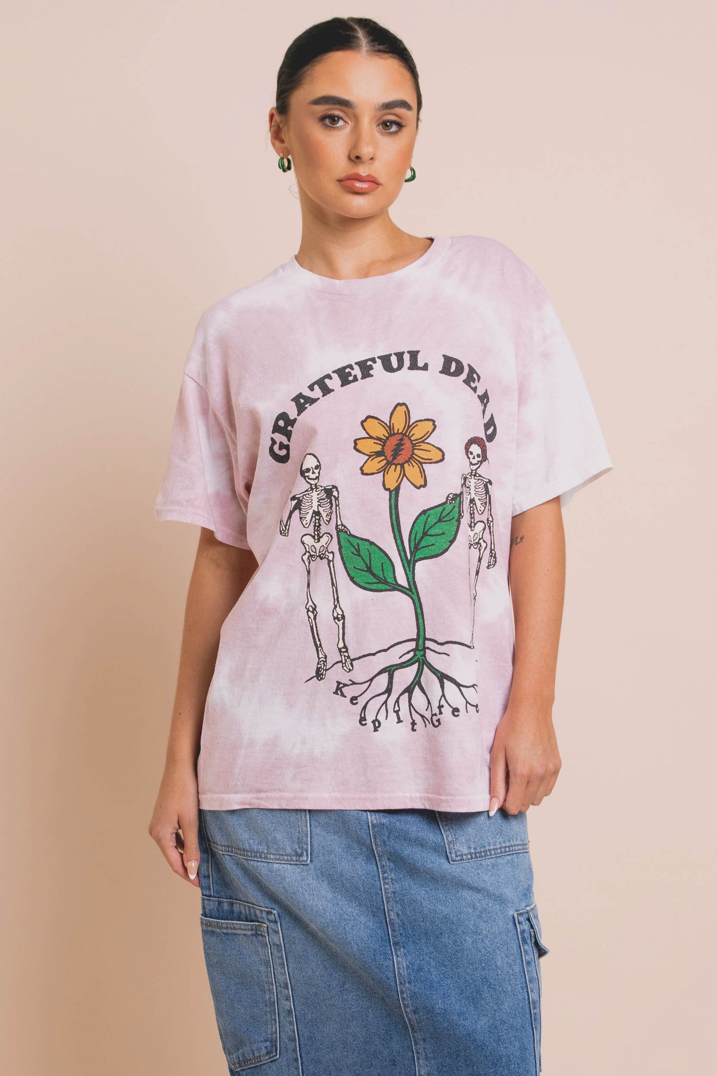 Daisy Street - Pink Tie Dye Grateful Dead Daisy Tee