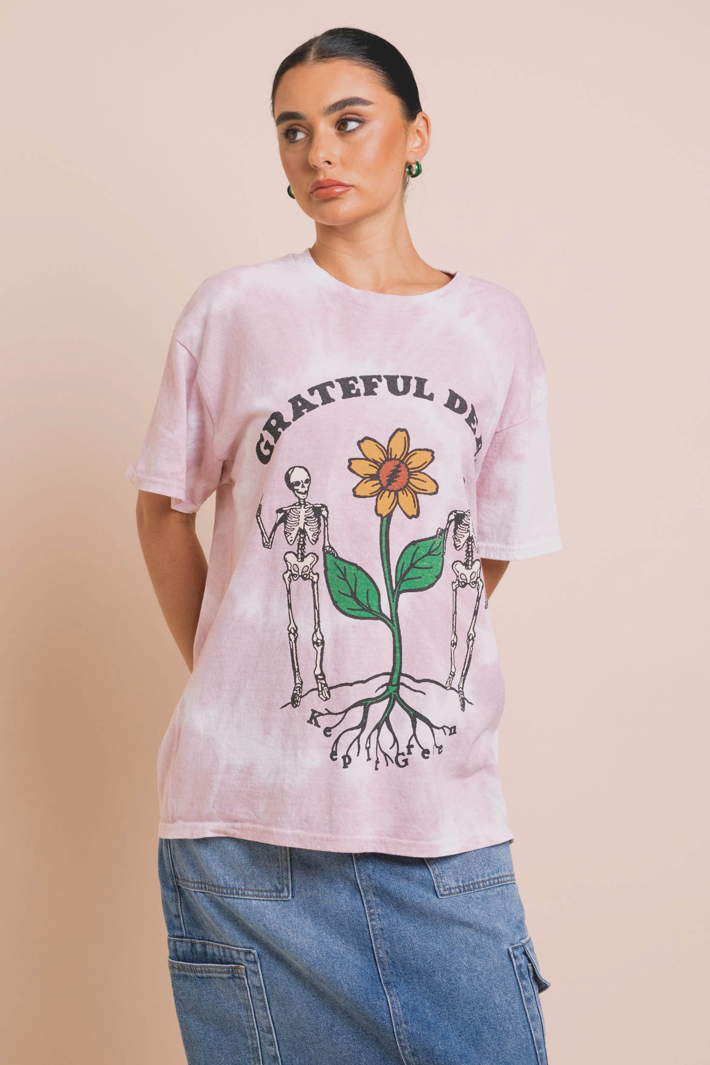 Daisy Street - Pink Tie Dye Grateful Dead Daisy Tee