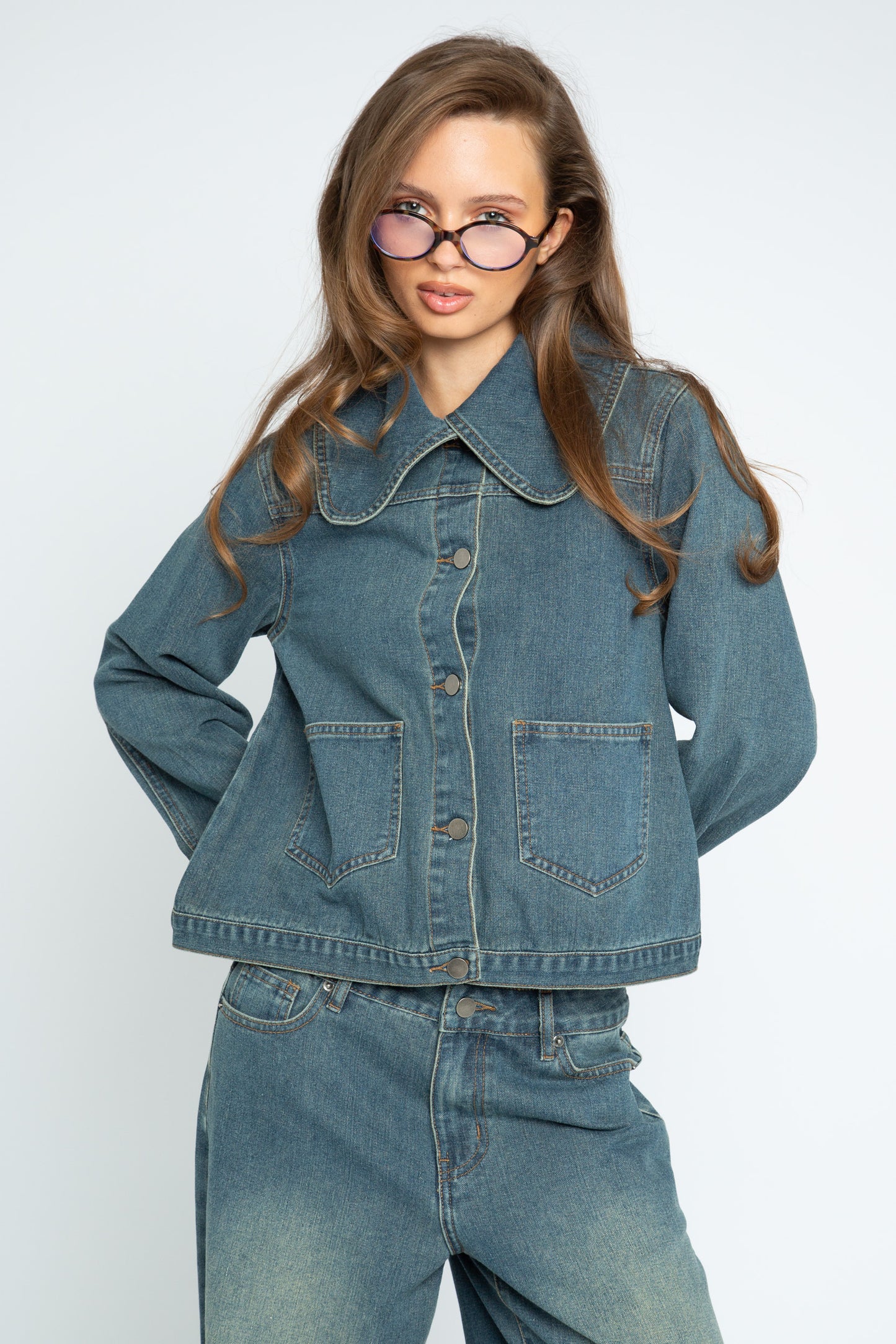 Daisy Street - Washed Denim Halo Jacket