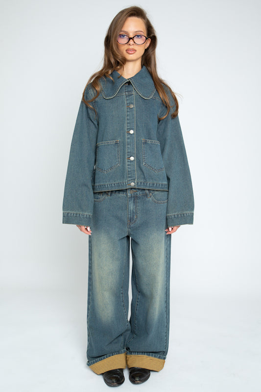 Daisy Street - Washed Denim Halo Jacket