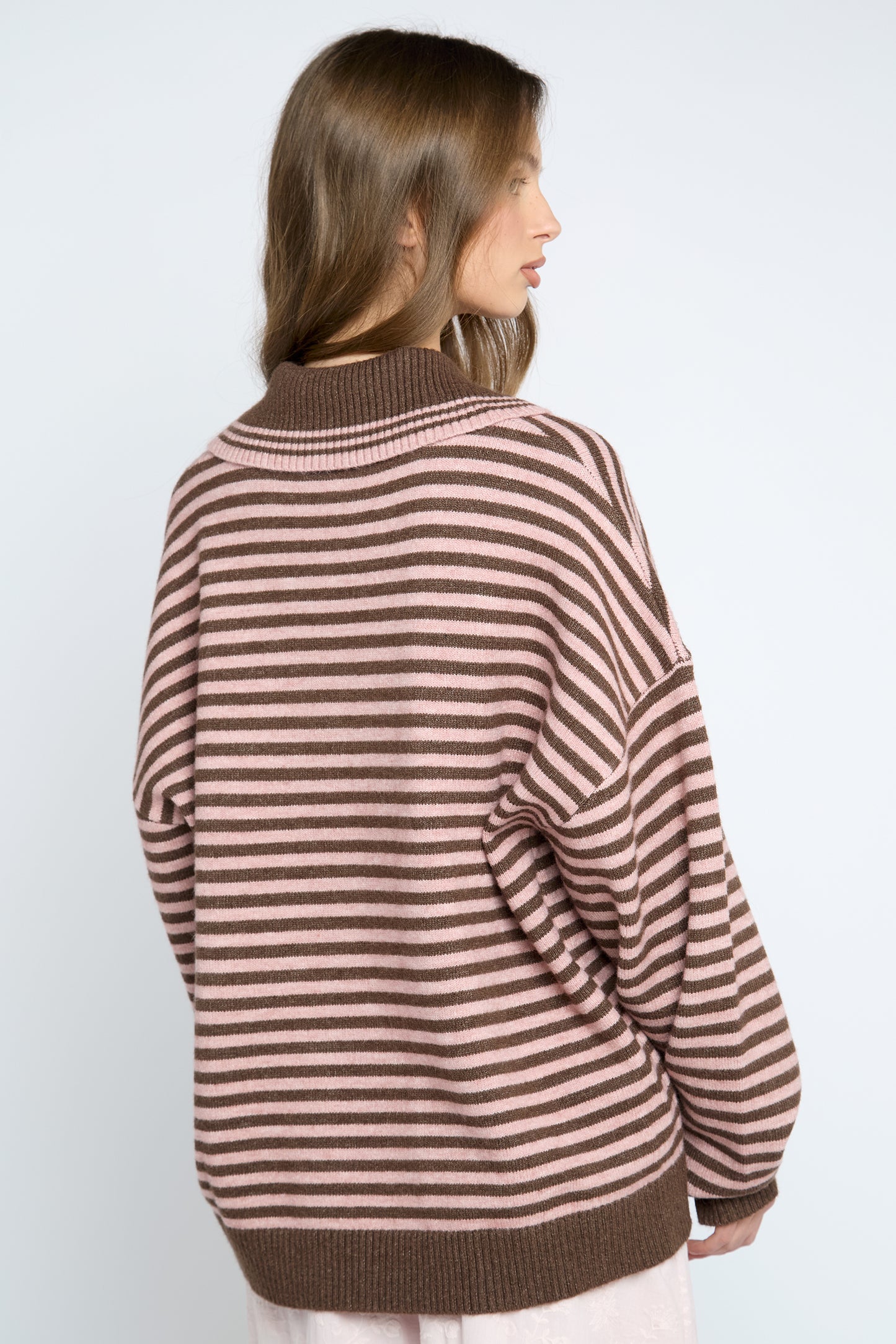 Daisy Street - Brown & Pink Gelato Knit Jumper