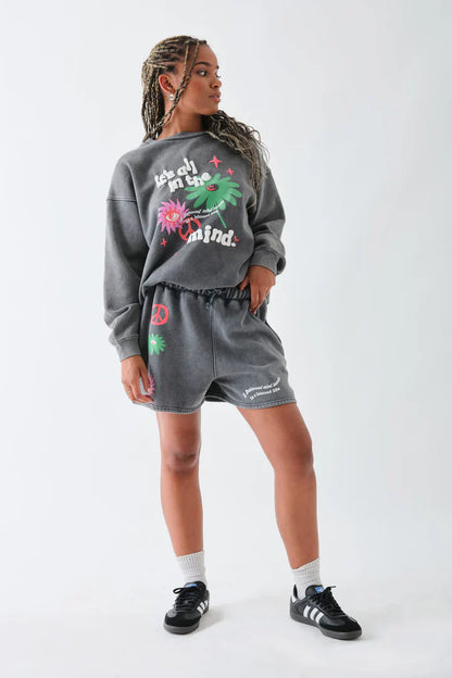 Daisy Street - 'All In The Mind' Puff Print Sweater